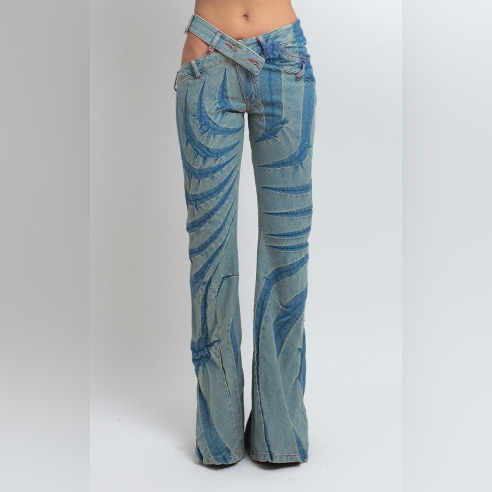 Masha Popova | Signature Bias Cut Jeans | Frosted Dirty Wash | Size S